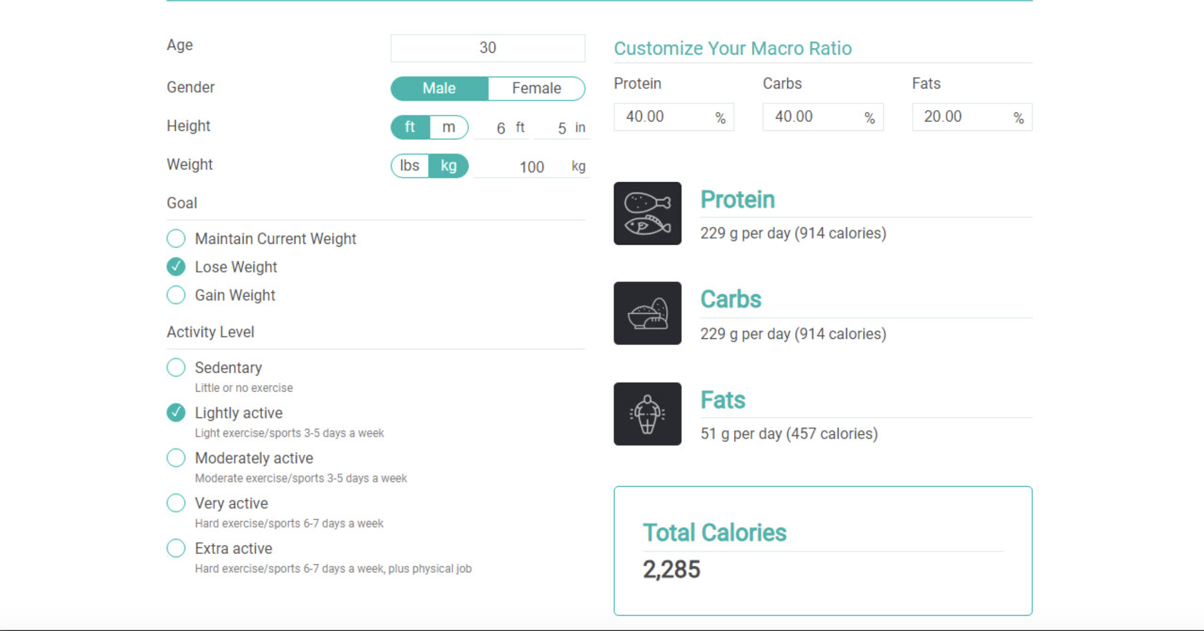 Calculateur Nutritionnel